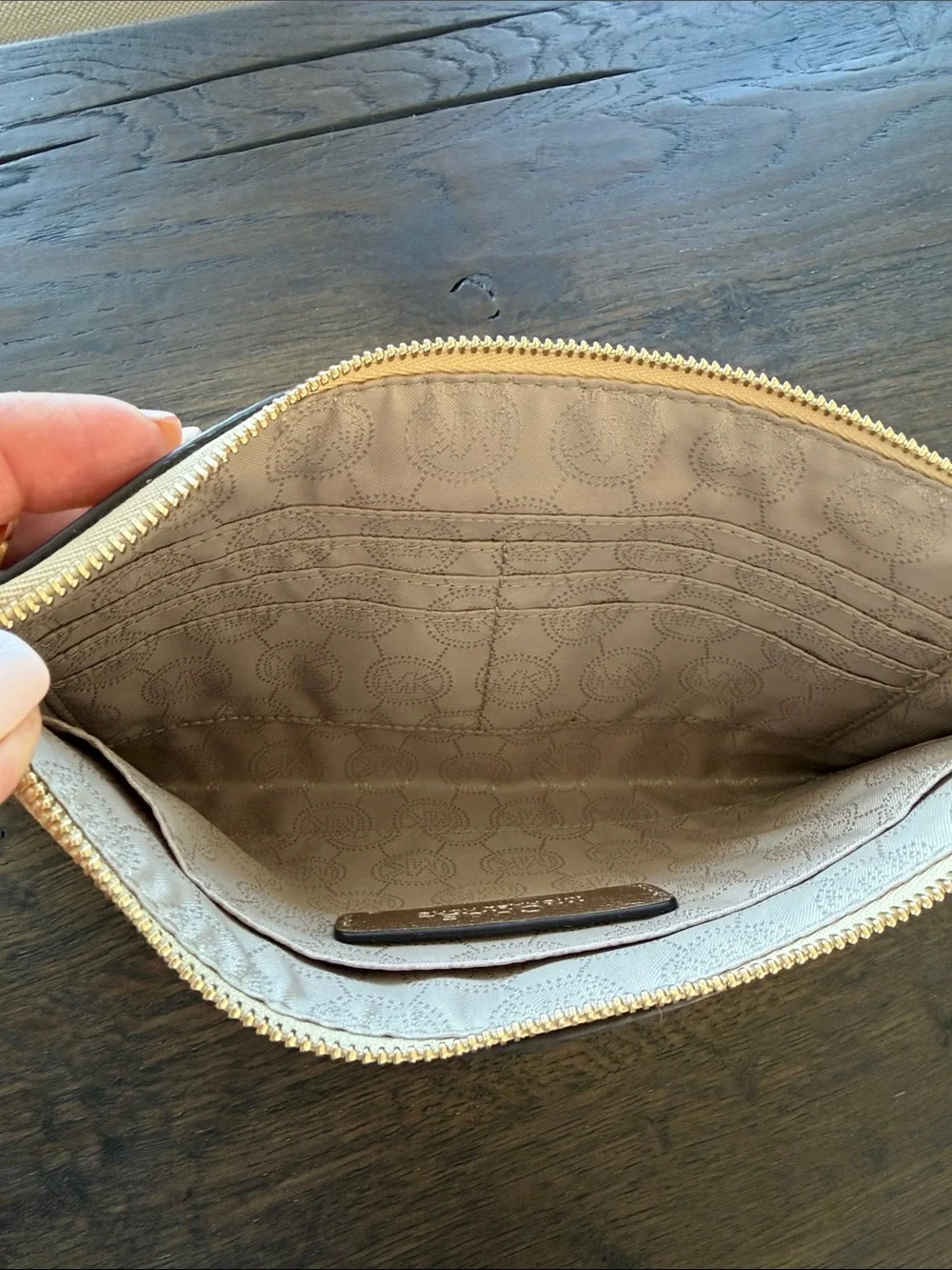 NWOT- Michael Kors Metallic Gold Wristlet Clutch